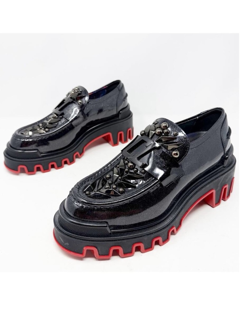 Christian Louboutin x Marvel The Amazing Loubi Patent Leather Loafers Size 37.5